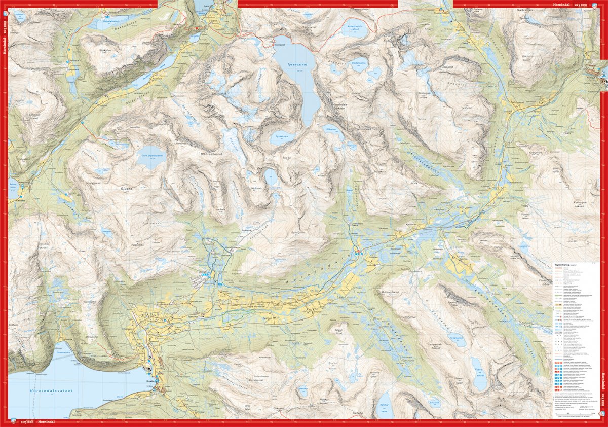 Høyfjellskart Hornindal 1:25.000