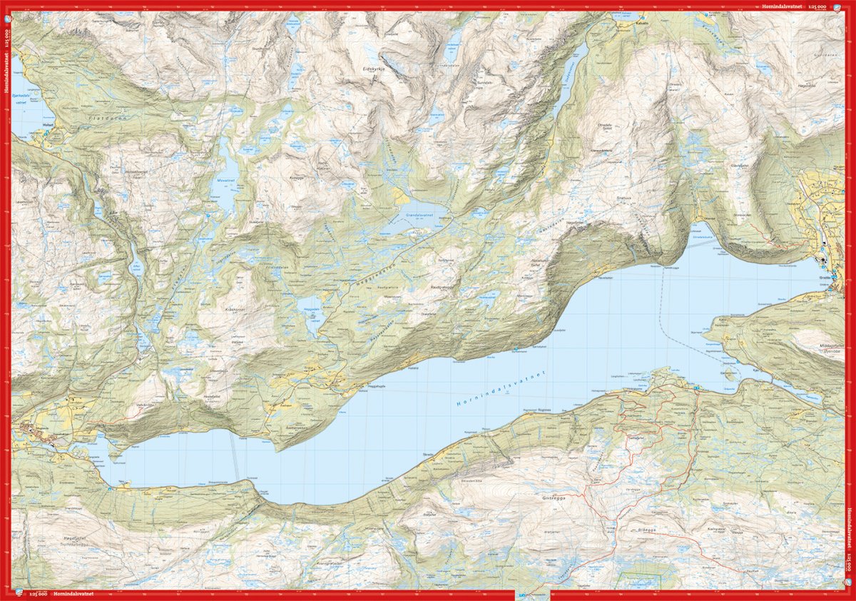 Høyfjellskart Hornindal 1:25.000