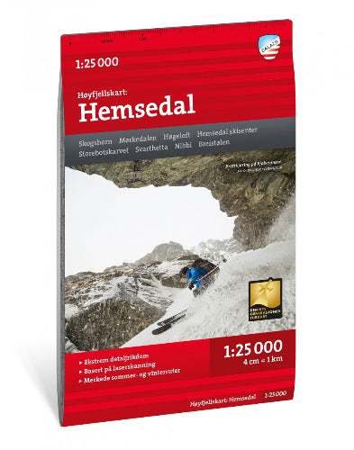 Høyfjellskart Hemsedal 1:25 000