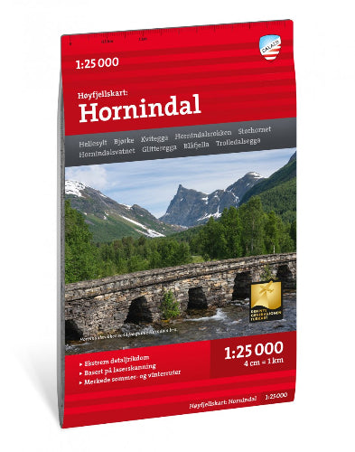 Høyfjellskart Hornindal 1:25.000