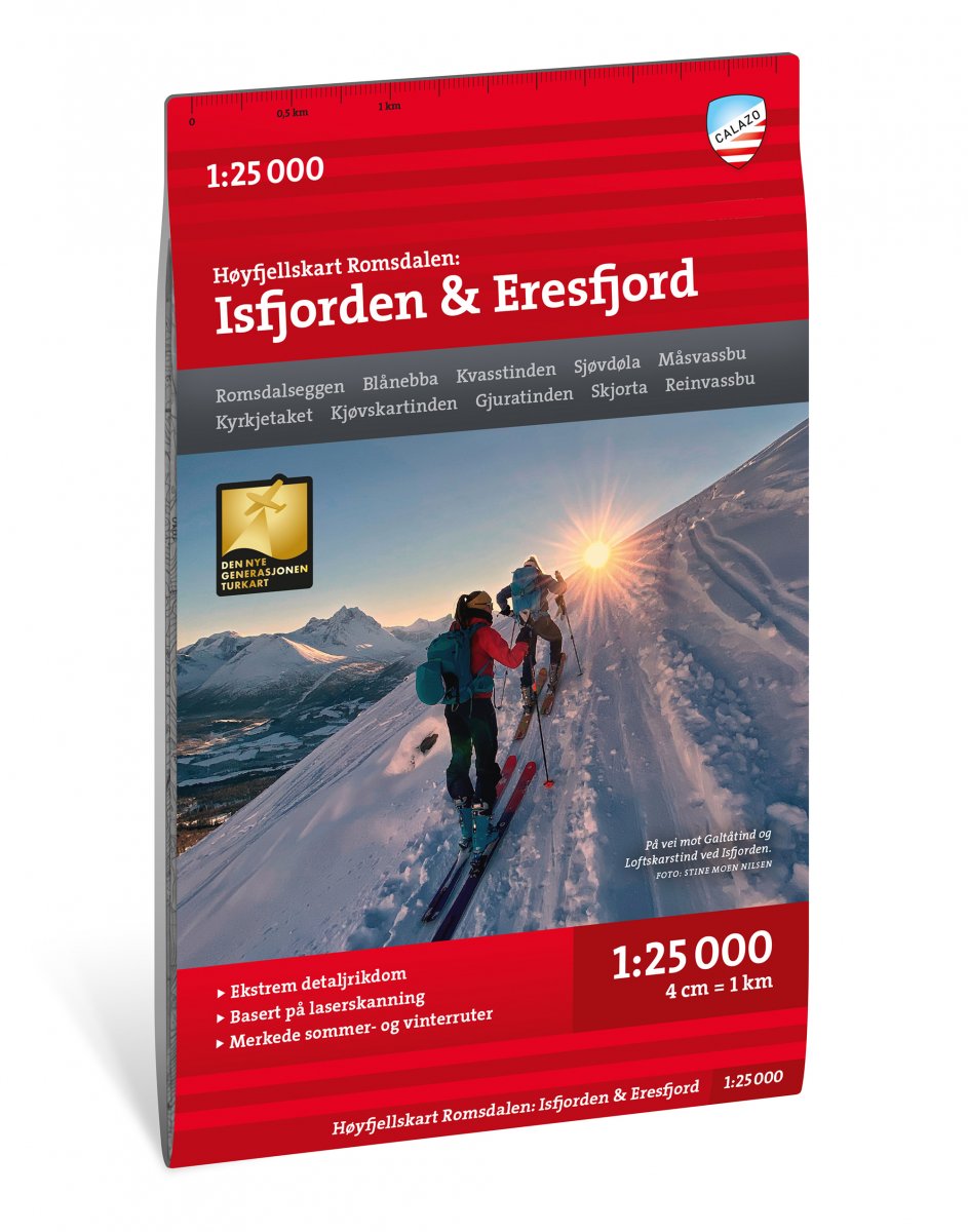 Høyfjellskart Romsdalen: Isfjorden & Eresfjord 1:25 000