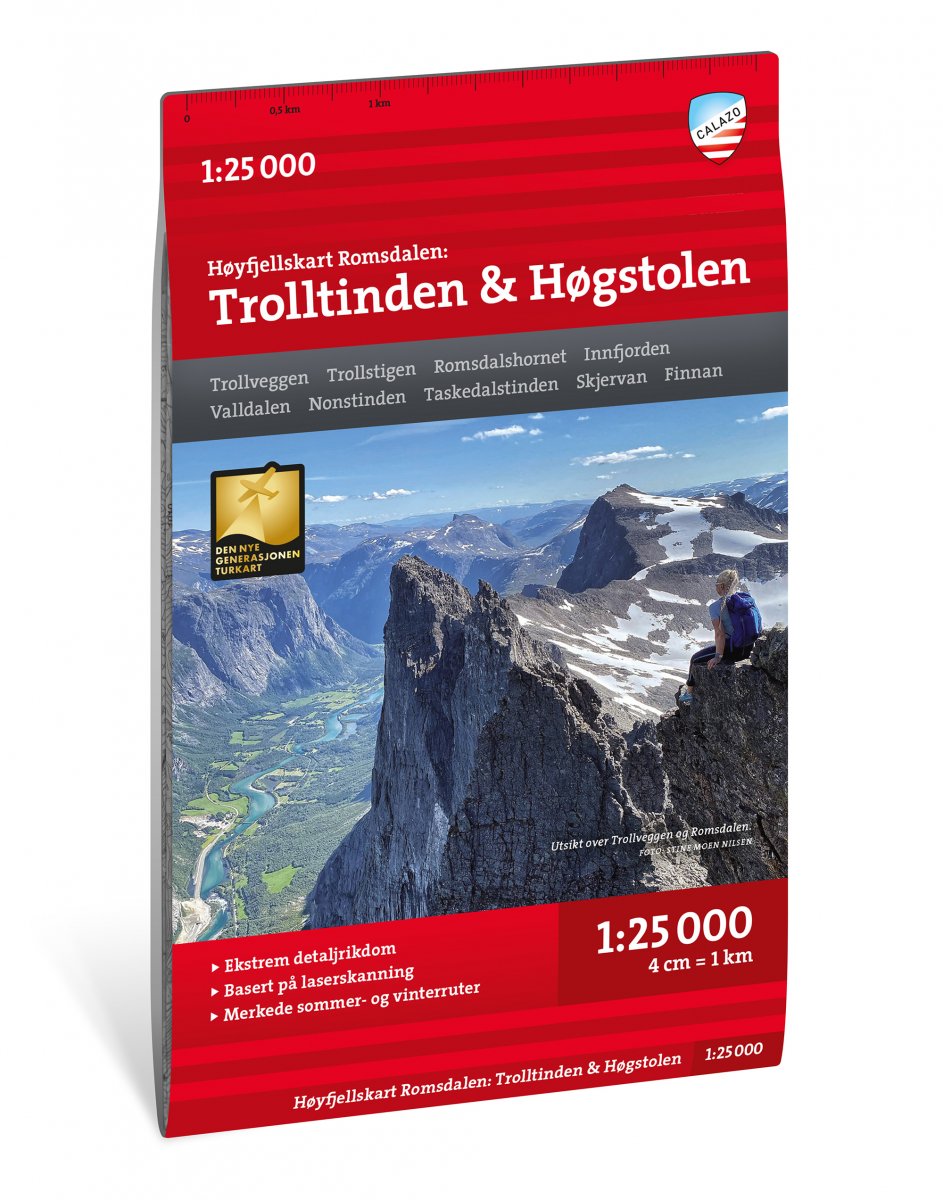 Høyfjellskart Romsdalen: Trolltinden & Høgstolen 1:25 000