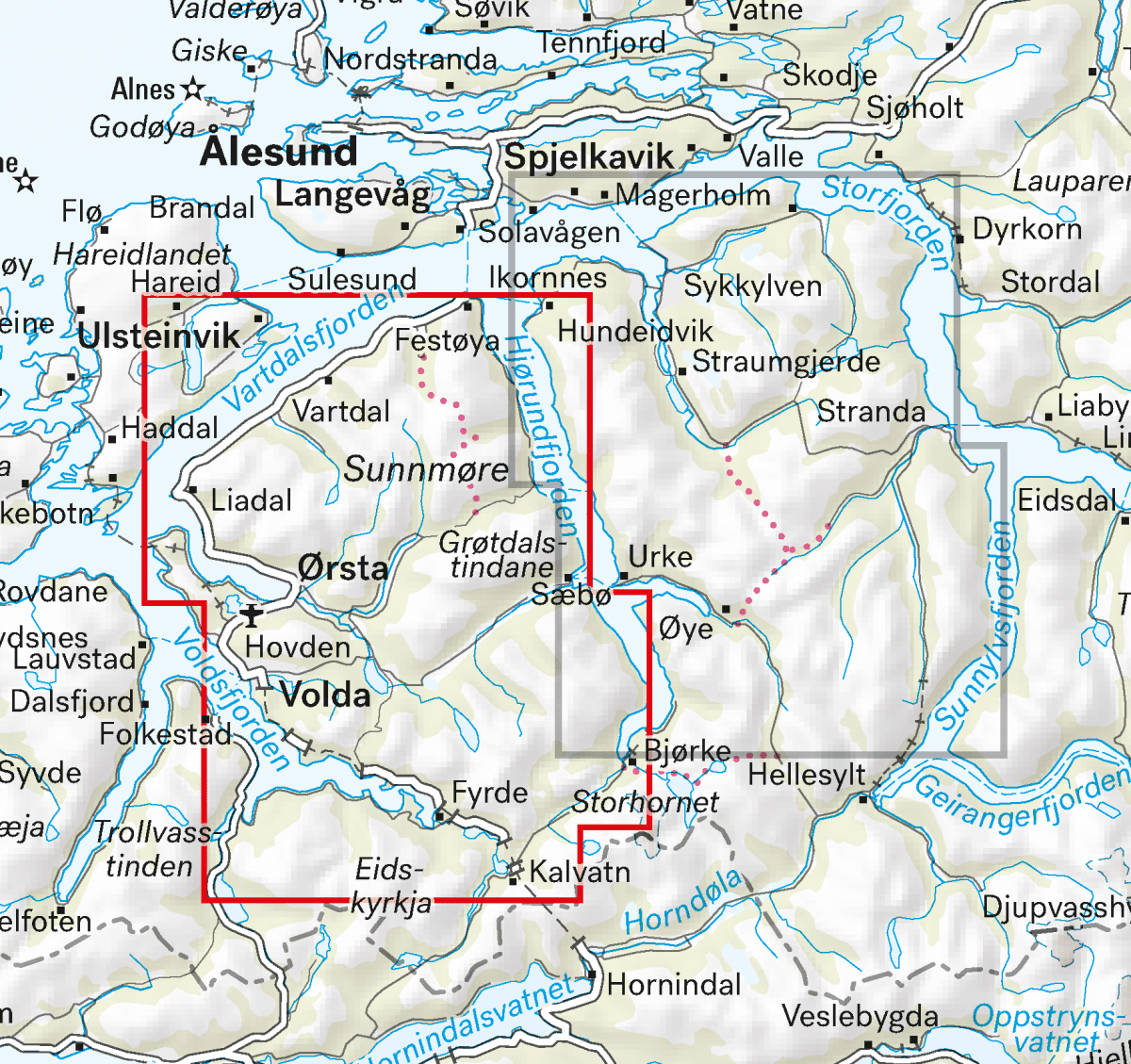 Høyfjellskart Sunnmøre: Ørsta & Volda 1:30.000